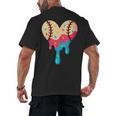 Baseball Drip Melting Ice Cream Baseball Heart Boys Girls Men's Back Print T-Shirt Baseball Drip Melting Ice Cream Baseball Heart Boys Girls Men's Back Print T-Shirt