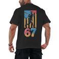 Baseball Drip USA Flag 67 Player 67th Birthday Ice Cream 67 Men's Back Print T-Shirt