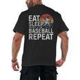 Baseball Fan Vintage Retro Eat Sleep Baseball Repeat Men's Back Print T-Shirt Baseball Fan Vintage Retro Eat Sleep Baseball Repeat Men's Back Print T-Shirt