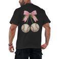 Baseball Girls Women Coquette Pink Bow Baseball Men's Back Print T-Shirt Baseball Girls Women Coquette Pink Bow Baseball Men's Back Print T-Shirt