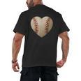 Baseball Heart Shape Valentines Day Love Boys Kids Men Men's Back Print T-Shirt Baseball Heart Shape Valentines Day Love Boys Kids Men Men's Back Print T-Shirt