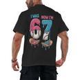 Baseball Ice Cream I Was 6 Now I'm 7 67 Birthday Boy Men's Back Print T-Shirt Baseball Ice Cream I Was 6 Now I'm 7 67 Birthday Boy Men's Back Print T-Shirt