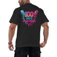 Baseball Ice Cream Drip 100 Days Of School Boys Girls 100th Men's Back Print T-Shirt