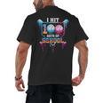 Baseball Ice Cream Drip I Hit 100 Days Of School Boys Kids Men's Back Print T-Shirt