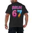 Baseball Ice Cream Drip Number 67 Player Or 67th Birthday Men's Back Print T-Shirt Baseball Ice Cream Drip Number 67 Player Or 67th Birthday Men's Back Print T-Shirt