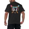 Baseball Ice Cream Drip Number 67 Player Six Seven Meme 6 7 Men's Back Print T-Shirt Baseball Ice Cream Drip Number 67 Player Six Seven Meme 6 7 Men's Back Print T-Shirt