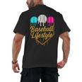 Baseball Lifestyle Baseball Drip Icecream Men's Back Print T-Shirt Baseball Lifestyle Baseball Drip Icecream Men's Back Print T-Shirt