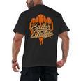 Baseball Lifestyle Home Plate Orange Ice Cream Drip Men Boys Men's Back Print T-Shirt Baseball Lifestyle Home Plate Orange Ice Cream Drip Men Boys Men's Back Print T-Shirt