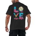 Baseball Love Drip Ice Cream Colorful Baseball Men's Back Print T-Shirt