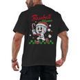 Baseball Mama Christmas Santa Hat Xmas Softball Mom Men's Back Print T-Shirt Baseball Mama Christmas Santa Hat Xmas Softball Mom Men's Back Print T-Shirt
