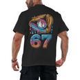 Baseball Player 67 Number 67th Sports Ice Cream Drip Men's Back Print T-Shirt Baseball Player 67 Number 67th Sports Ice Cream Drip Men's Back Print T-Shirt