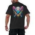 Baseball Player Ice Cream Drip Men's Back Print T-Shirt Baseball Player Ice Cream Drip Men's Back Print T-Shirt