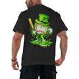 Baseball Player Ice Cream Drip Shamrocks St Patrick's Day Men's Back Print T-Shirt Baseball Player Ice Cream Drip Shamrocks St Patrick's Day Men's Back Print T-Shirt
