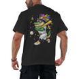 Baseball Player Mardi Gras Alligator Carnival Costume Beads Men's Back Print T-Shirt