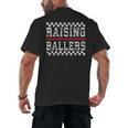 Baseball Player Raising Ballers Game Day Respect The Drip Men's Back Print T-Shirt