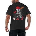 Baseball Skeleton Halloween Playing Men's Back Print T-Shirt Baseball Skeleton Halloween Playing Men's Back Print T-Shirt