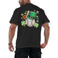 Baseball St Patricks Day Lucky Baseball Player Shamrock Men's Back Print T-Shirt Baseball St Patricks Day Lucky Baseball Player Shamrock Men's Back Print T-Shirt
