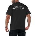 BaseballSoftball Upside Down Outfield Men's Back Print T-Shirt BaseballSoftball Upside Down Outfield Men's Back Print T-Shirt