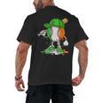 Boys St Patricks Day Kids Baseball Player Ice Cream Drip Men's Back Print T-Shirt Boys St Patricks Day Kids Baseball Player Ice Cream Drip Men's Back Print T-Shirt