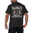 Christmas Baseball Bats Catcher Mitts Holiday Tee Men's Back Print T-Shirt Christmas Baseball Bats Catcher Mitts Holiday Tee Men's Back Print T-Shirt