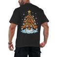 Christmas Baseball Tree Lights Xmas Men's Back Print T-Shirt