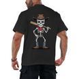 Cowboy Skeleton Baseball Halloween Graphic Men's Back Print T-Shirt