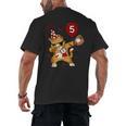 Dabbing Cool Cat Baseball 5th Birthday Men's Back Print T-Shirt Dabbing Cool Cat Baseball 5th Birthday Men's Back Print T-Shirt