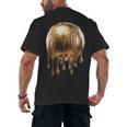 Dripping Gold Drip Baseball Game Day Player Coach Baller Men's Back Print T-Shirt