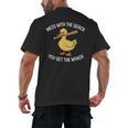 Duck And Baseball Bat Mess With The Quack You Get Whack Men's Back Print T-Shirt Duck And Baseball Bat Mess With The Quack You Get Whack Men's Back Print T-Shirt