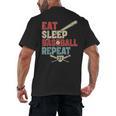 Eat Sleep Baseball Repeat Bat Ball Player Fan Men's Back Print T-Shirt Eat Sleep Baseball Repeat Bat Ball Player Fan Men's Back Print T-Shirt