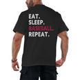 Eat Sleep Baseball Repeat Baseball Player Men's Back Print T-Shirt Eat Sleep Baseball Repeat Baseball Player Men's Back Print T-Shirt
