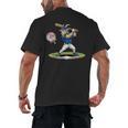 Goat Baseball Player With Bat And Ball Drip Animal Sports Men's Back Print T-Shirt Goat Baseball Player With Bat And Ball Drip Animal Sports Men's Back Print T-Shirt