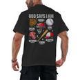 God Says I Am Baseball Player Catcher Pitcher Boys Men Men's Back Print T-Shirt God Says I Am Baseball Player Catcher Pitcher Boys Men Men's Back Print T-Shirt