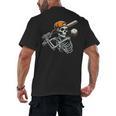 Halloween Boys Batting Skeleton Baseball Men's Back Print T-Shirt