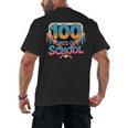 Happy 100 Days Of School Baseball Drip For Kids Teachers Men's Back Print T-Shirt