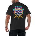 Happy 6733 Days Of School Baseball Drip 100th Day Of School Men's Back Print T-Shirt