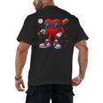 Heart Love Baseball Valentine Outfit Men Boy Men's Back Print T-Shirt Heart Love Baseball Valentine Outfit Men Boy Men's Back Print T-Shirt
