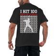 I Hit 100 Days Of School Baseball 100 Day Of School Men's Back Print T-Shirt