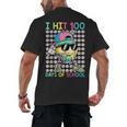 I Hit 100 Days Of School Baseball Drip 100th Day Of School Men's Back Print T-Shirt