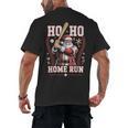 Ho Ho Home Run Baseball Christmas Holiday Sports Santa Men's Back Print T-Shirt
