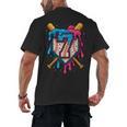 HUGvyn 7th Birthday Baseball Ice Cream Drip Number 7 Kid Boy Men's Back Print T-Shirt HUGvyn 7th Birthday Baseball Ice Cream Drip Number 7 Kid Boy Men's Back Print T-Shirt