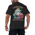 HUGvyn I Survived 100 Days Of School Baseball 6 7 Ice Cream Men's Back Print T-Shirt