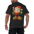 Ice Cream Drip Baseball Christmas Baseball Drip Candy Cane Men's Back Print T-Shirt