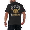 I'm Just Here For The Snacks And Commercials Baseball Men's Back Print T-Shirt I'm Just Here For The Snacks And Commercials Baseball Men's Back Print T-Shirt