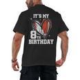 It's My 8th Birthday Baseball Football Heart 8 Year Old Men's Back Print T-Shirt