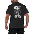 Jesus Has My Back Baseball Faith Motivation Tee Christian Men's Back Print T-Shirt