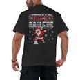 Jingle Ballers Plaid Santa Dabbing Baseball Christmas Men's Back Print T-Shirt