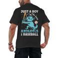 Just A Boy Who Loves Axolotls & Baseball Men's Back Print T-Shirt Just A Boy Who Loves Axolotls & Baseball Men's Back Print T-Shirt