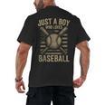 Just a Boy Who Loves Baseball Men's Back Print T-Shirt Just a Boy Who Loves Baseball Men's Back Print T-Shirt