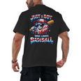 Just A Boy Who Loves Baseball Patriotic Drip For Youth Boys Men's Back Print T-Shirt Just A Boy Who Loves Baseball Patriotic Drip For Youth Boys Men's Back Print T-Shirt